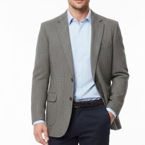 Vintage Marshall & Reed Harris Tweed Black Gray Herringbone Sport Coat Size 42